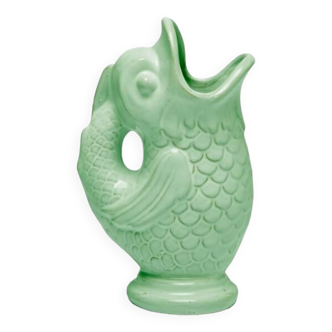 Vase poisson en ceramique vert menthe