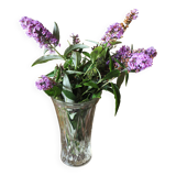 Vase en verre ciselé évasé motifs triangles losanges