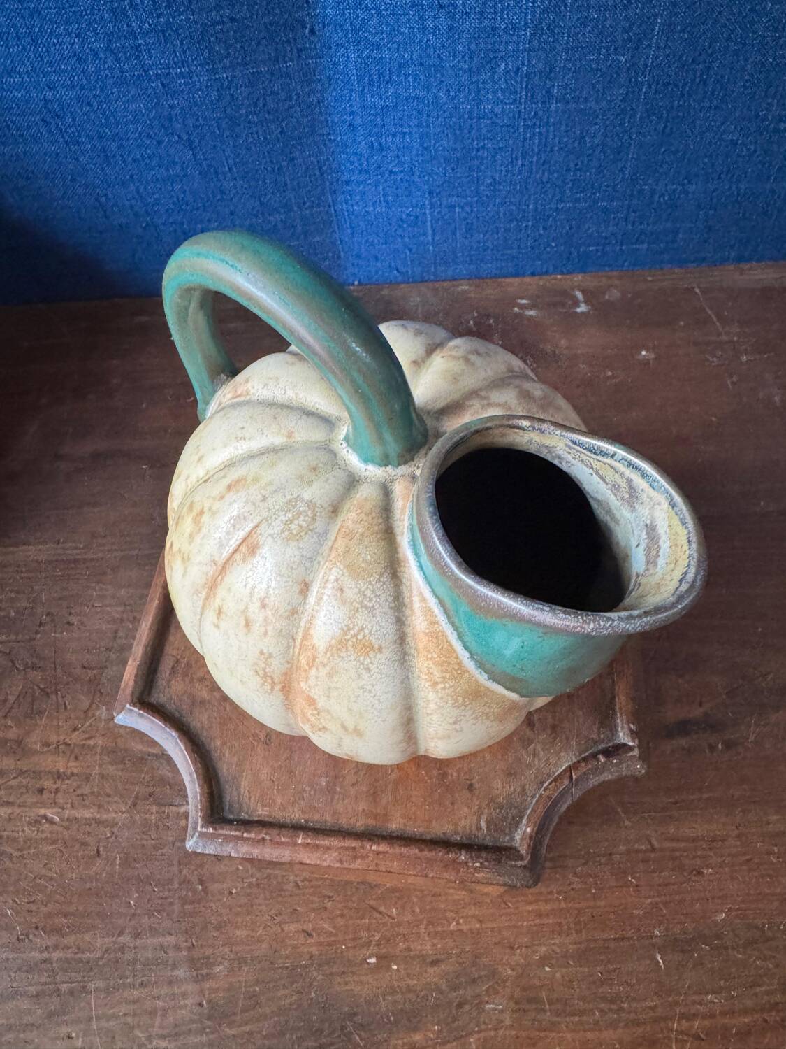 Rare "pumpkin" pitcher by Louis Lourioux. Art Nouveau period.