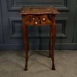 Petite table à ouvrage en marqueterie XIXe