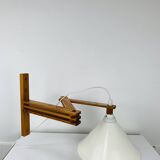 Vintage Ikea pine accordion folding wall lamp, 1980s