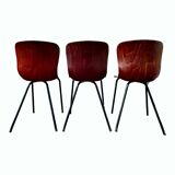 Série de 3 chaises Elmar Flototto pour Pagholz 1956