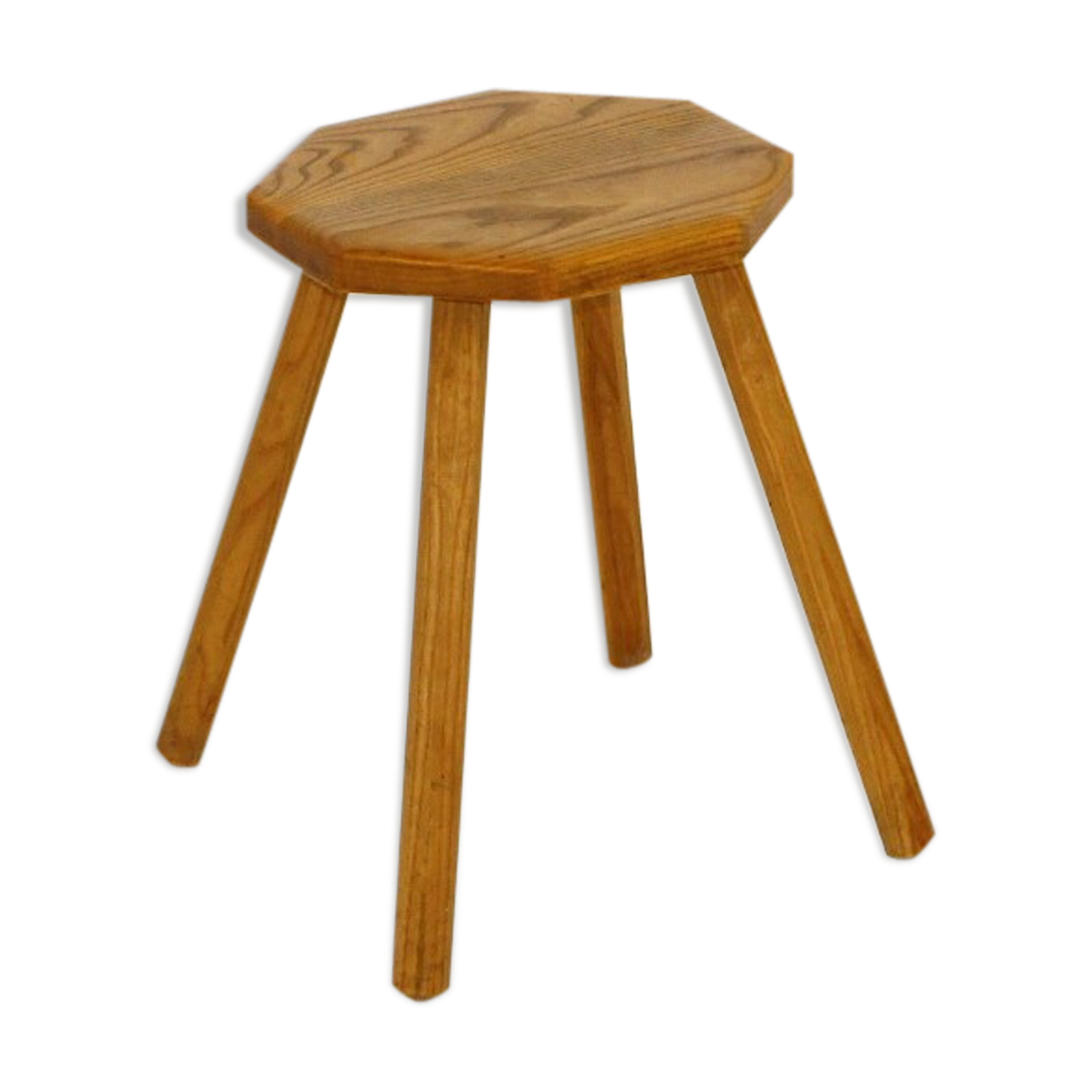 Brutalist oak stool, Sweden, 1950