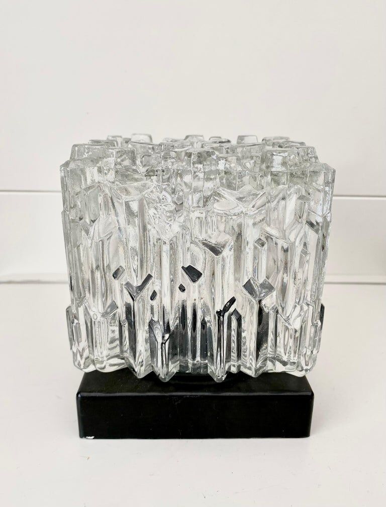 Glass and bakelite ceiling lamp