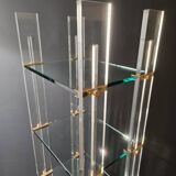 Designer shelf 70 in plexi glass and brass