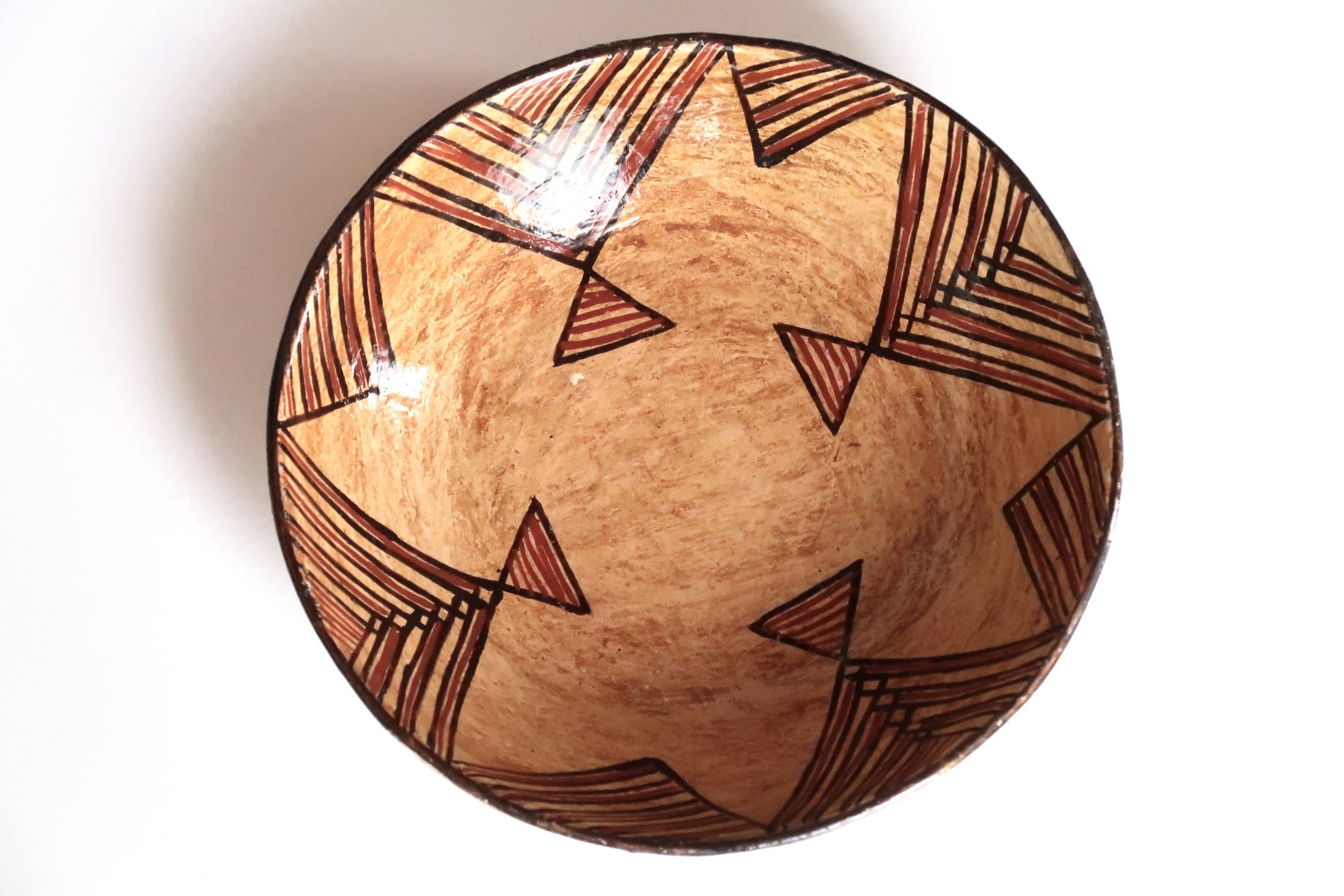 Kabyle wall dish in terracotta, 70s