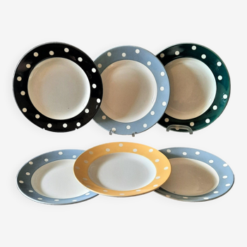 6 plates Boch pastel vintage 50'60'