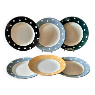 6 assiettes Boch pastel vintage 50'60'