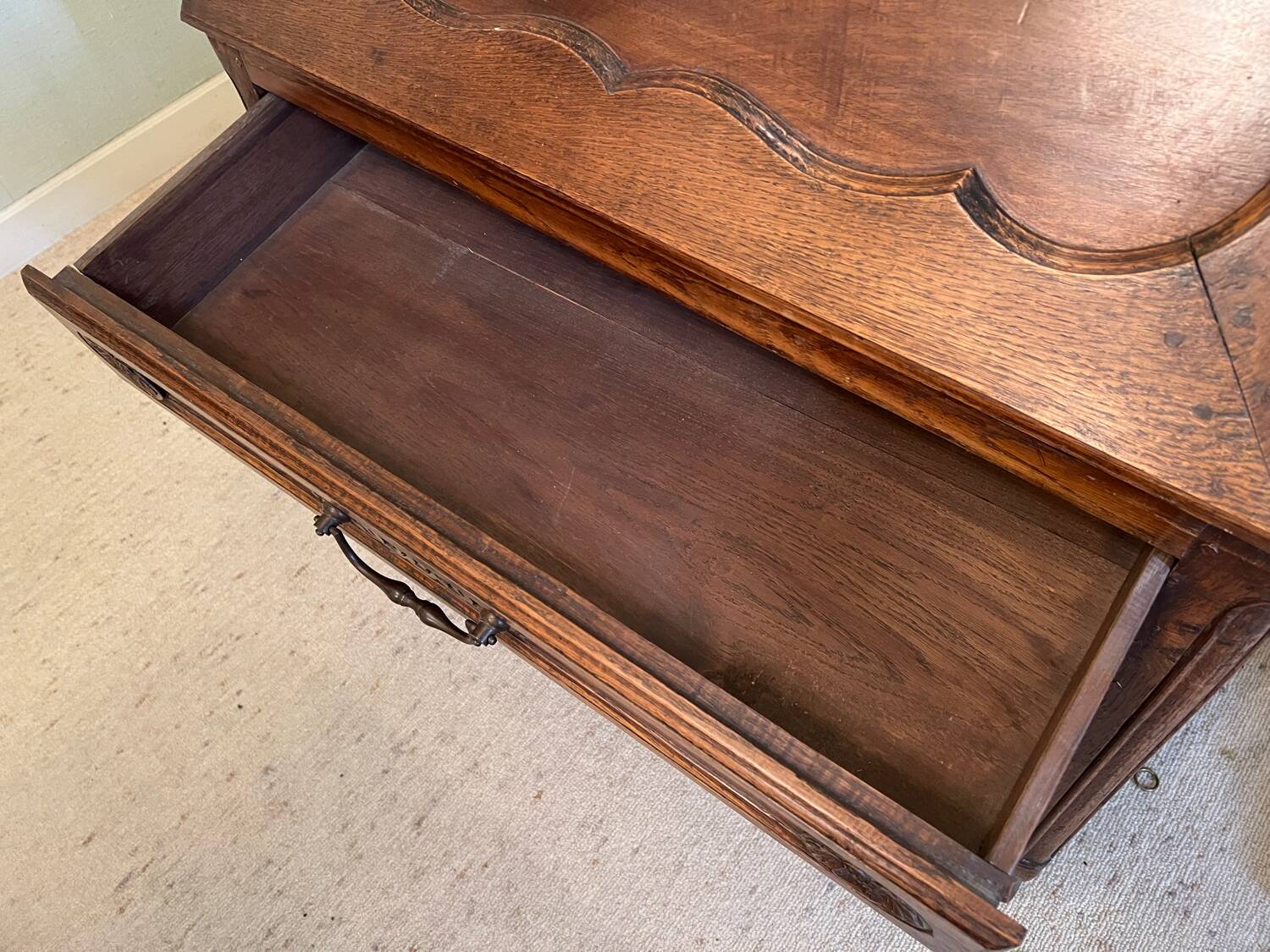 Solid oak sloping secretary