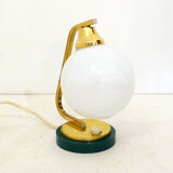 Golden lamp & opal globe