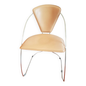 Chaise chrome et cuir
