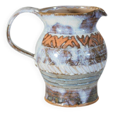 Enameled chamotte stoneware jug by Catherine Allouin
