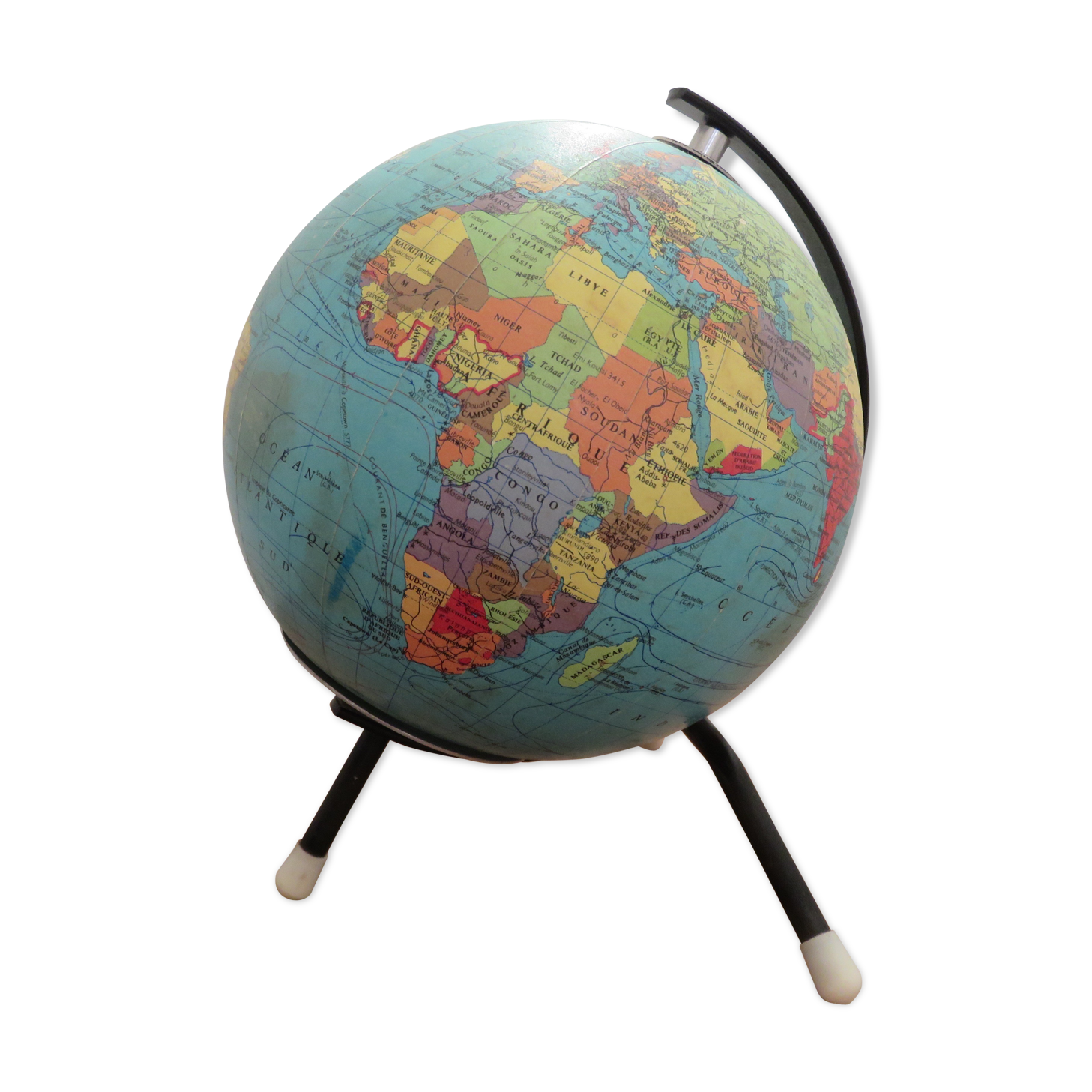 Earth Globe Taride tripod enlightened from the 60s