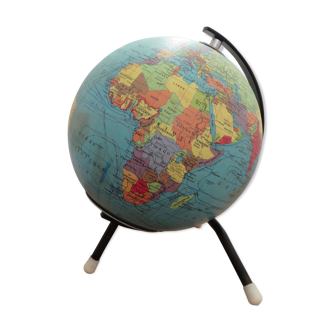 Earth Globe Taride tripod enlightened from the 60s