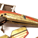 Old jep sheet metal airplane toy united France f252 stork squadron for part