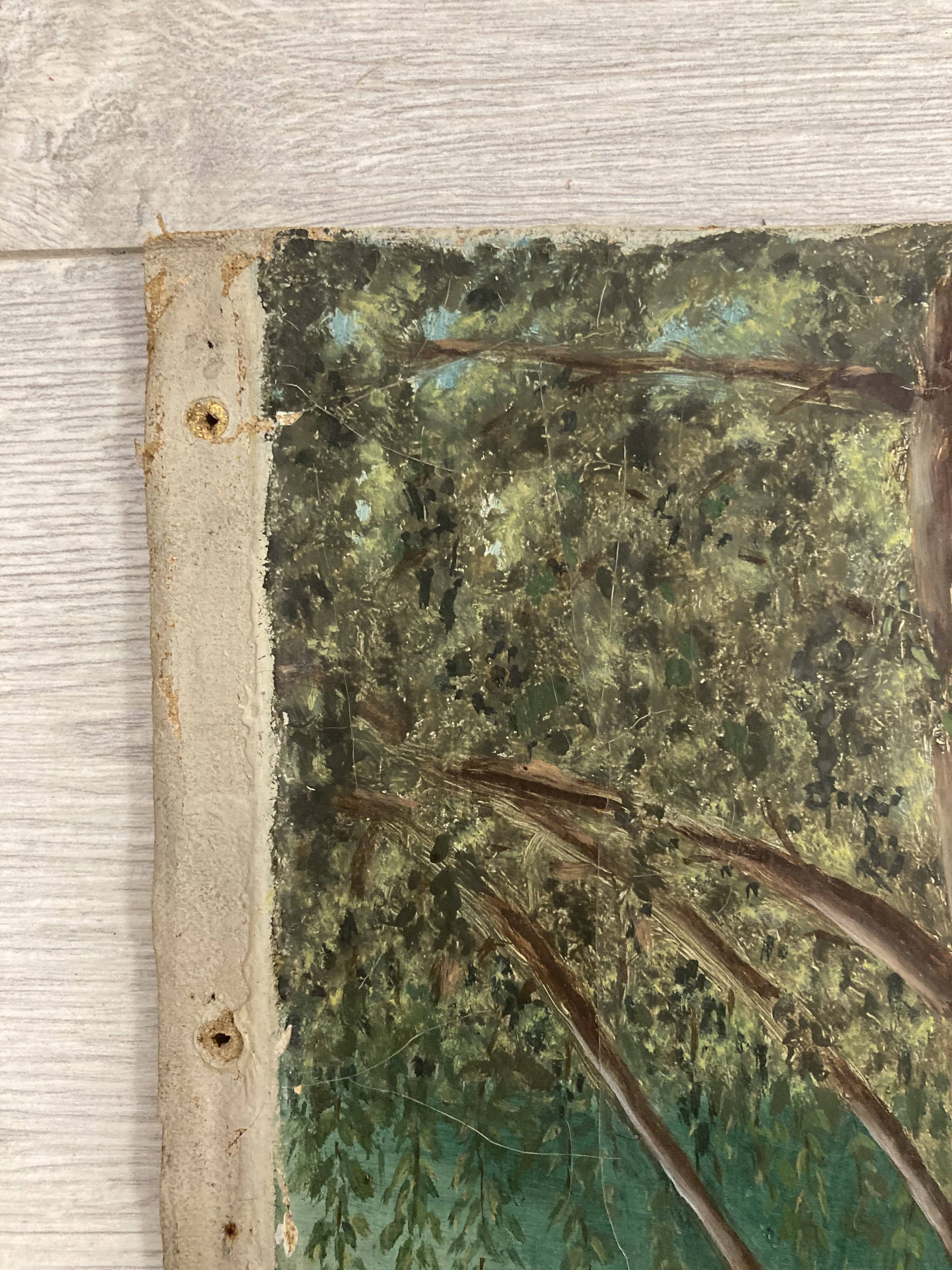 Landscape in oil on canvas signed