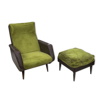 Armchair and its ottoman from the 1960s