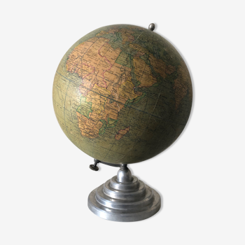 Globe terrestre Girard Barrère et Thomas vintage 1950 44cm
