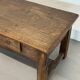 Old farmhouse table in solid oak, 1 drawer, France