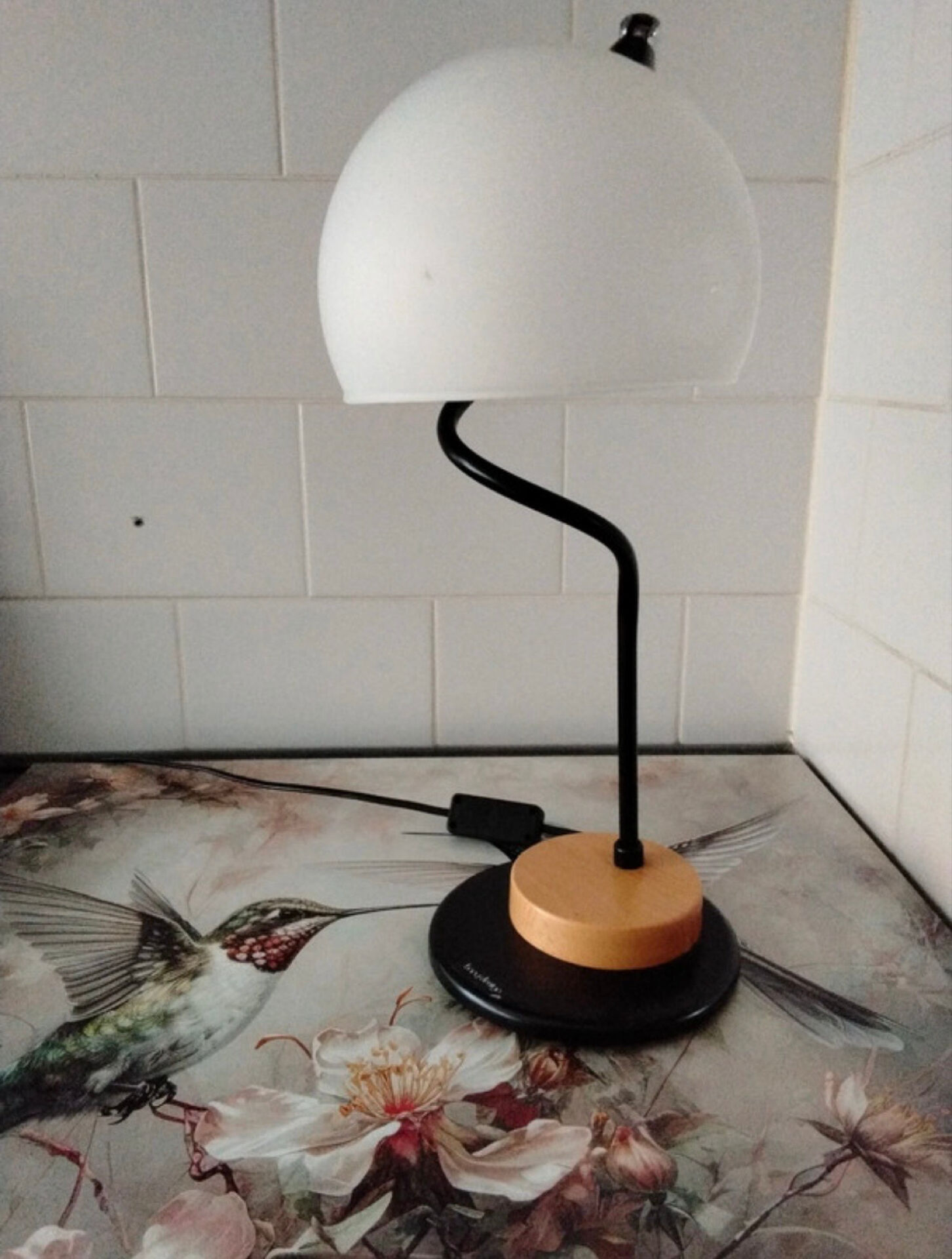Magnificent vintage lamp with a bony design.