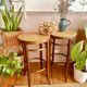 Wooden and cane bistro bar stools