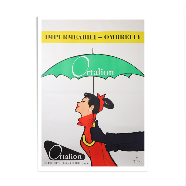 Gruau rené ortalion impermeabili ombrelli 200x140 2 poster panels | Selency