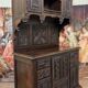 Cabinet Style Renaissance En Bois Sculpté vers 1850