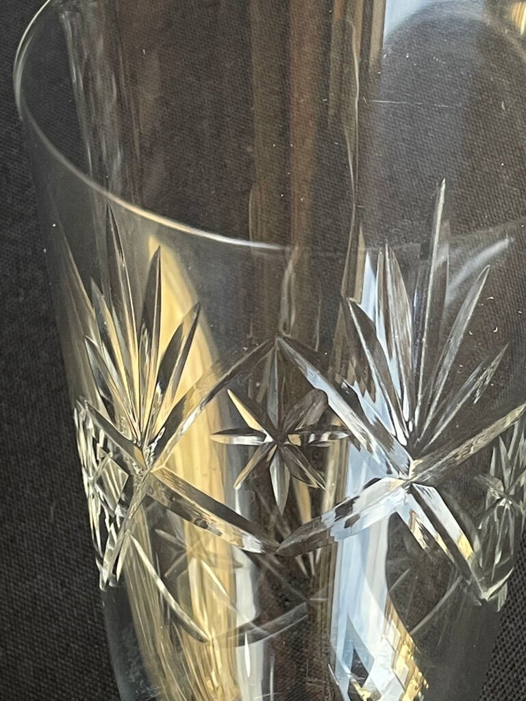 Large wine glasses (5) - Art Deco - Blown and cut crystal