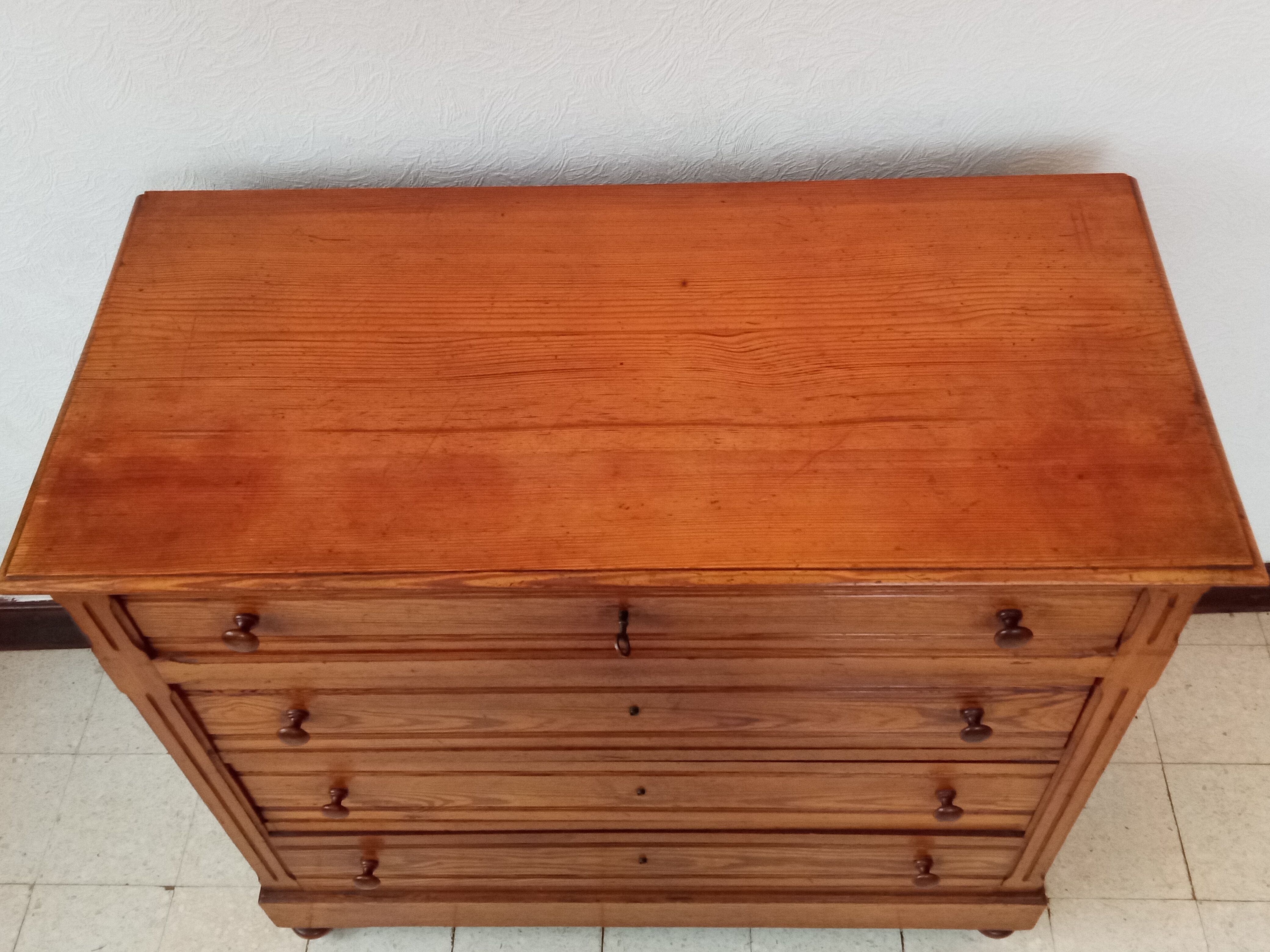 Antique pitchpin chest of drawers