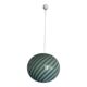 Contemporary Italian Green and White Oval Pendant in Murano Glass