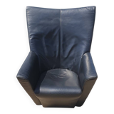 Vintage chair black leather Armilla Arflex Burkhard Voghterr