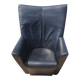 Vintage chair black leather Armilla Arflex Burkhard Voghterr