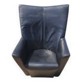 Vintage chair black leather Armilla Arflex Burkhard Voghterr