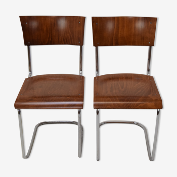 Paire de chaises art déco conçue par Mart Stam années 1930