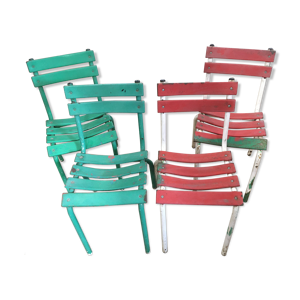 4 chaises en métal de