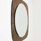 Crystal Art Sculpted Textured Wall Mirror Gold Bronze Mid-Century, Italy, 1960s