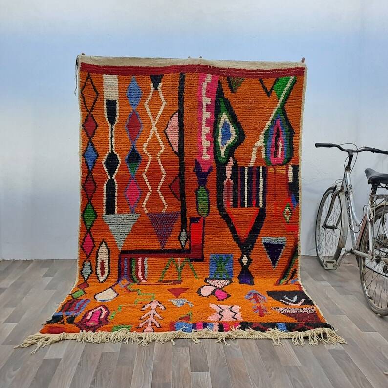 Tapis marocain artisanal décoré 200cmx300cm