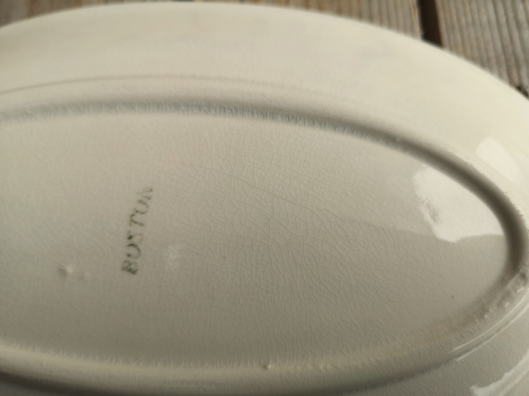 Dish out of ceramics decor orange and green