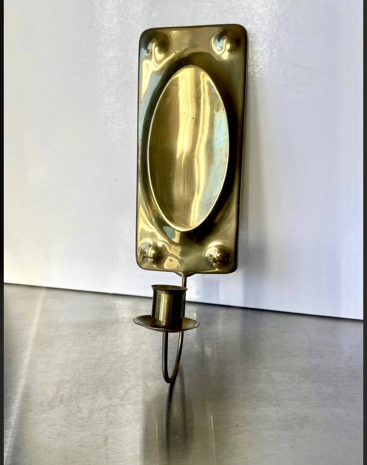 Vintage Brass Wall Candle holder  Sconce  height 28.5 cm
