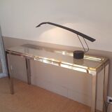 Console verre laiton et inox