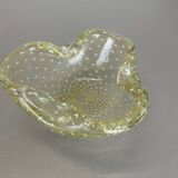 Murano Glass "Gold Dust Bubble" Bowl Element Shell Ashtray Murano, Italy, 1970s