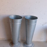 Pair of large zinc florist vases