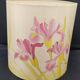 Hand-painted silk art lampshade Decor Iris Signed piece