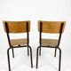 Set of 4 vintage metal and plywood school chairs (2 pairs)