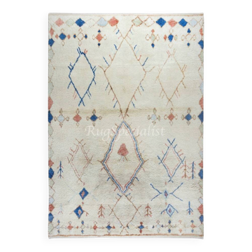 Tapis Tulu de style Azilal marocain, 100 % laine douce et confortable, tapis tissé à la main au design Beni Ourain.