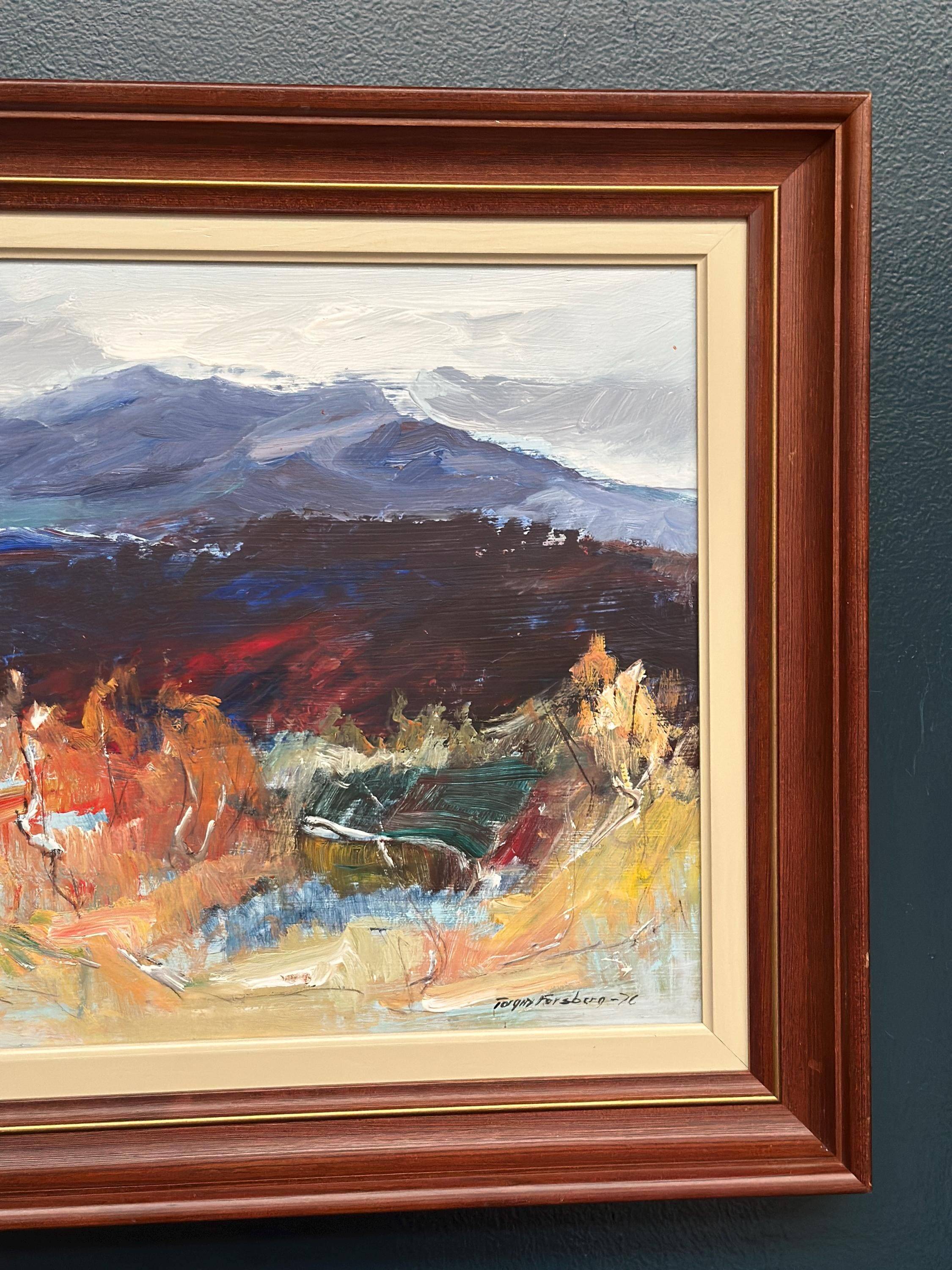 Original Swedish Oil on Panel – “Autumn Landscape” by Torgny Forsberg