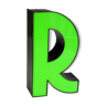 Letter r green
