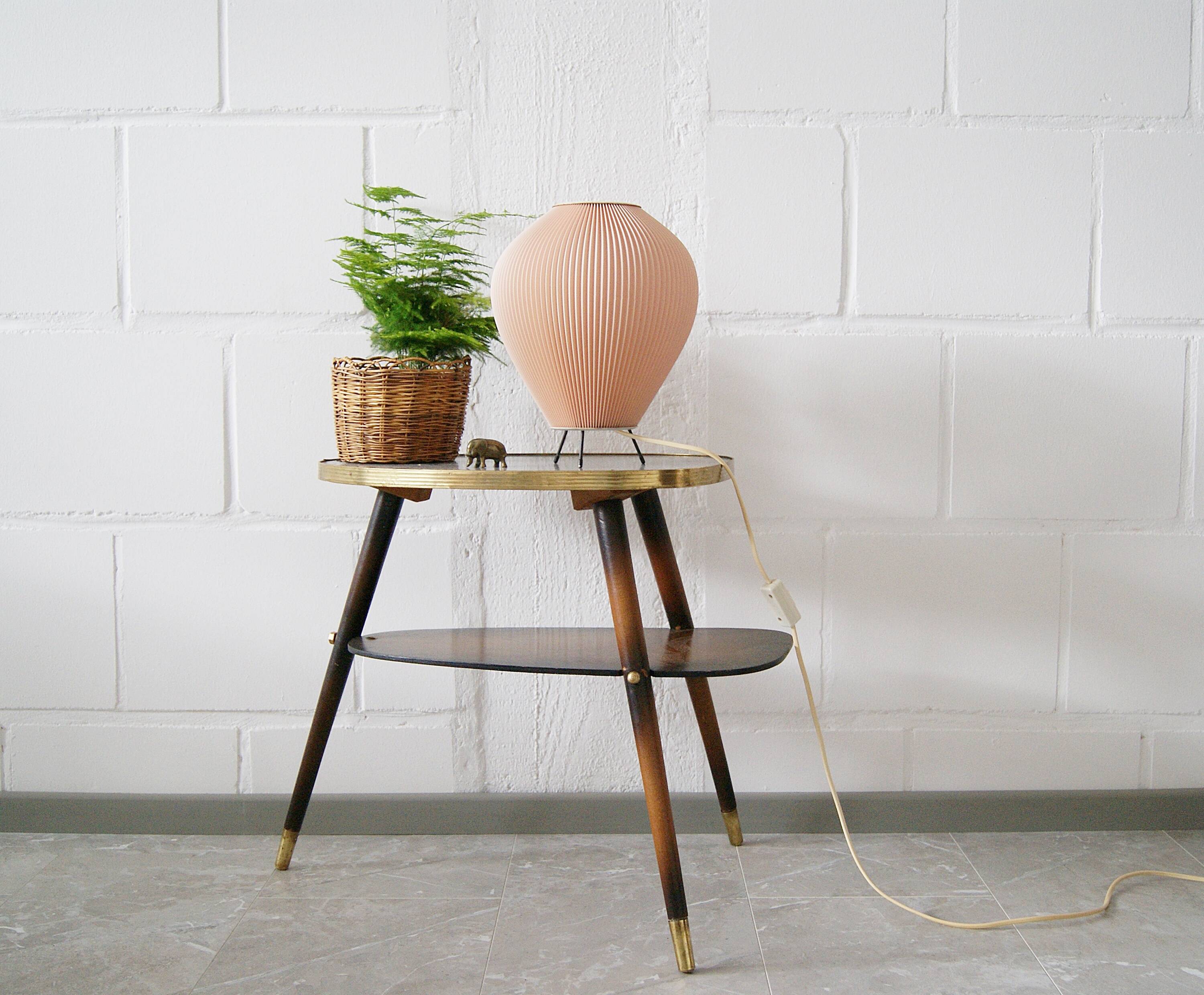 Cocoon lamp with pink pleated shade, 50's lighting