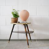 Cocoon lamp with pink pleated shade, 50's lighting