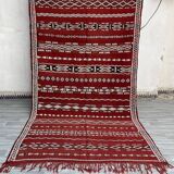 Vieux Zemmouri Kilim, Tapis berbère faltissé, Carper marocain fait à la main, Décoration intérieure